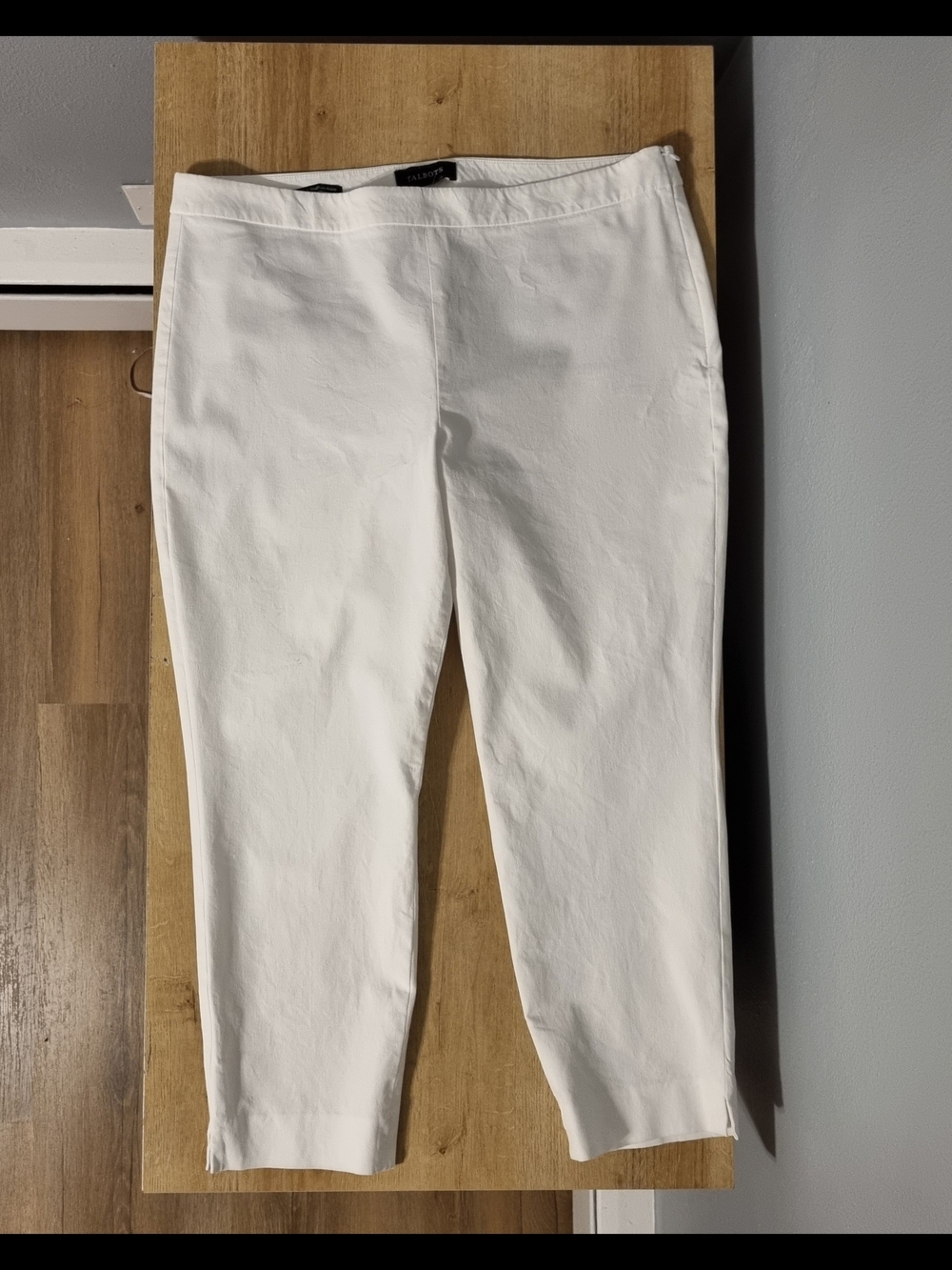 Talbots White Cropped Ankle Dress Pants Petite